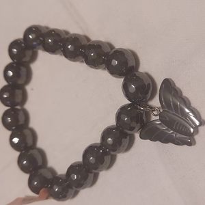 Butterfly Hematite stretch Grounding Gemstone Bracelet #58